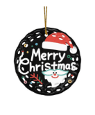 Round rice-shaped ceramic pendant