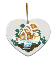 Peach Heart Ceramic Pendant
