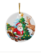 Round ceramic pendant